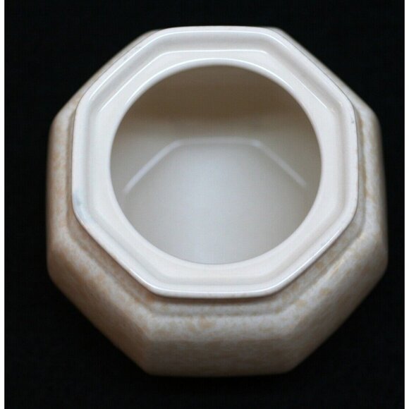 Mikasa Avante Ivory Fe 900 Sugar Bowl w Lid & Creamer Tan Octagon VTG 80s EUC - Picture 3 of 12